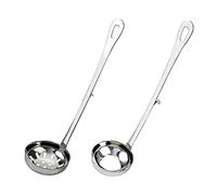GLEAVI 2pièces Cuillère De Service Acier Inoxydable Avec Crochet Passoire Et Cuillère à Soupe Pour Pot Manches Longs Antibrûlure Lot Pour Cuisine Restaurant Bar