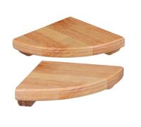 GLEAVI 2pièces Étagère Naturel Étagère Angle Courbée à Fixation De Rangement avec Affichage pour Décoration Intérieure