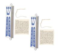 GLEAVI 2pièces Mezouza De Bénédiction Juive avec Volutes Plaque Métal pour Porte Décoration De Prière Judaïque Ornements Culturels pour Maison Ou Bureau