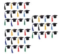 GLEAVI 3 Ensembles Décoration De Chapeau De Docteur Petit Bonnet De Graduation Toppers De Bouteille De Remise des Diplômes Adultes Gland Tissu Non Tissé 12 Pièces * 3