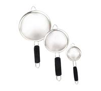 GLEAVI 3 pièces Passoire Inox à Mailles Fines Tamis à Farine Acier Inoxydable avec Manche Ergonomique Résistant Chaleur pour Tamisage et Filtrage Cuisine