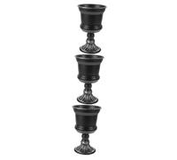GLEAVI 3 Pièces Vase en Fer forgé décoration intérieure Pot d'urne Mariage pour Les Fleurs vases à Fleurs décoratifs Vase de Composition de Fleurs séchées Le Fer Noir