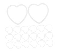 GLEAVI 30 Pièces Anneaux de Macramé Plastiques Blancs Cercles Cœur pour Bricolage Mariage et Décorations Murales