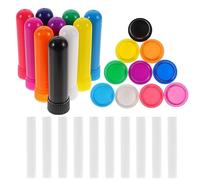 GLEAVI 30 Pièces Flacon d'aromathérapie aux huiles essentielles en Plastique coloré inhalateurs nasaux pour huiles essentielles d'inhalation d'encens Vaporisateur