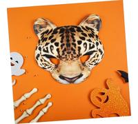 GLEAVI 3pièces Masque Léopard Masque De Mascarade Animal Demi-visage De Fête Halloween Pour Carnaval Déguisement