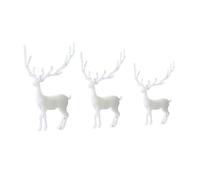 GLEAVI 3pièces Ornement Époxy Cristal Ornement Élan Micro-Paysage DIY Accessoire Décoratif Blanc Petite Moyenne