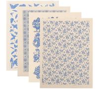 GLEAVI 4 Feuilles Papier Transfert Découpable 4 Feuilles en Papier Pratique à Utiliser, pour Céramique sous Glaçure, pour Décalcomanies en Argile et Artisanat de Poterie
