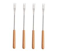 GLEAVI 4 pièces Fourchettes Fondue Inox à Manche Fourchettes à Fromage et Rôtir pour Barbecue Pique- et Camping