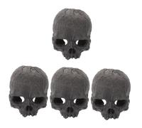 GLEAVI 4 Pièces Ornements du crâne du crâne Grotte de cachette de Poisson décorations lézard cachette de crevette crâne Figurine tête de Mort pour Reptile résine Black