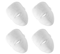 GLEAVI 4 Pièces Serviette de Beauté Visage Masque Facial Froid Réutilisable en Coral Fleece Blanc, Absorption des Nutriments, Vapeur, pour Femmes, Salon et Séance Spa