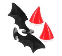 GLEAVI 4pièces Accessoires De Casque De avec Cornes De Diable Et Ailes Décoration Adorable pour Vélo Électrique Ventouses