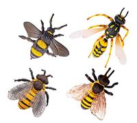 GLEAVI 4Pièces Figurines Insectes Réalistes Abeilles Et Guêpes pour Décoration Et Éducatif