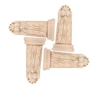 GLEAVI 4pièces Lot de Appliques Bois Sculpté Corbeaux Décoratifs Colonne Romaine Plaque Décorative pour Porte Et Armoire Détails Architecturaux Bois