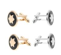 GLEAVI 4pièces Lot de Boutons de Manchette Étoile pour Smoking Accessoires pour Marié Bijoux pour Homme Adaptés à Habillées