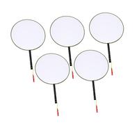 GLEAVI 5 pièces Ventilateurs à Peindre Blank pour Garçon Fille Matériel de Peinture DIY Fan de Dessin pour Jardin Garçon Fille Style de Nœud de Corde Suspendue Aléatoire