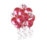 GLEAVI 50 pièces Ballons Rouge Vin et Paillettes Rose Or Lot de Ballons Latex Épais pour Décoration Mariage Anniversaire Fête