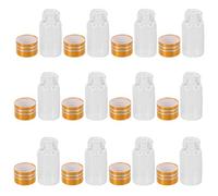 GLEAVI 50 Pièces Mini Flacon Distributeur en Verre Petit Flacon en Verre Mini Bouteilles Petites Bouteilles d'huile Essentielle Golden