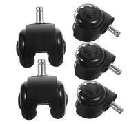 GLEAVI 5pièces roulettes De Remplacement pour Chaise De Bureau Pivotement à Degrés Silencieuses pour Tapis Et Sols Durs