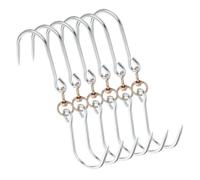GLEAVI 6 pièces Lot de Crochets à Viande Acier Forgé pour Boucher Suspendre et Sécher Jusqu à Outil Pratique pour Transformation et Grillades à