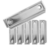 GLEAVI 6 Pièces Pince Métallique Argentée en Alliage D'aluminium Prise Ferme et Résistance Déformation pour Planchette, Clip de Fixation pour Bureau ou École