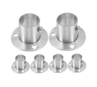 GLEAVI 6 pièces Support de Tringle INOX Base Flange Haute Lot pour Fixation Tringle et Penderie Acier Inoxydable Épais Installation Stable pour Tube Rond
