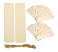 GLEAVI 60 Ensembles de Marque-pages Rectangulaires en Bois Rustique avec Trou et Corde pour Bricolage, Décoration de Fête et Besoins Décoratifs Uniques