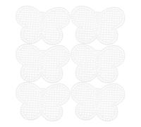 GLEAVI 6pcs Feuilles de Toile Plastique Papillon Blanc pour Canevas Broderie, Accessoires de Couture Résistants la Flexion, Tissage et L'artisanat