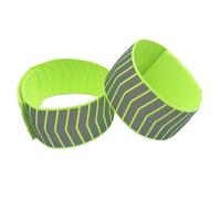 GLEAVI 6pièces Bracelets de Sécurité Réfléchissants Fluorescents Bandeaux Élastiques pour Poignet, Cheville et Contenant Visibilité Nocturne pour Course et Randonnée Vert