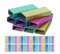 GLEAVI 8000 Pièces Lot D'agrafes Colorées 24/6 en Fer pour Bureau, Gestion des Documents, Fixation Lisse pour Travaux Scolaires et Invitations Couleur Aléatoire