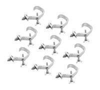 GLEAVI 9 Pièces Pince D'éclairage Dj en Aluminium, Support de Fixation pour Lampe, Argenté, pour Projecteurs et Spots de Scène, Intérieur et Extérieur, Spectacles Live