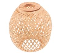 GLEAVI Abat-Jour Naturel en Bambou Tressé à la Main à Suspendre Vintage Diamètre 16 CM X Hauteur 19 CM Lanterne Artisanale Chinoise pour Éclairage Doux Intérieur et Extérieur Lampe