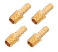 GLEAVI Adaptateur de tuyau cannelé 4 pièces : Adaptateur de tuyau cannelé en laiton 1/4" NPT vers 3/8" - Raccord de tuyau pour raccord de connecteur industriel, agricole, eau et carburant