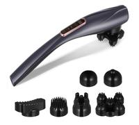 GLEAVI Appareil de Massage Portable Rechargeable 12 Modes et 10 Niveaux d'Intensité Masseur Électrique pour Dos et Nuque Couleur Gris Étoilé sans Fil Usage Corps Complet