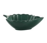 GLEAVI Assiette en Céramique Verte à Motif Feuille de Bananier, Plat de Service Polyvalent, Assiette à Dessert 18 Cm, Vaisselle Créative Cuisine et Réceptions