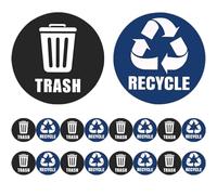 GLEAVI Autocollants pour Poubelle de Recyclage en Pvc Imperméables, Lot de 18 Set de Pièces Autocollants de Tri des Déchets Auto-adhésifs pour Usage Intérieur et Extérieur, Étiquettes