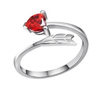 GLEAVI Bague de Couple en Argenté 925, Anneau Ouvert Cœur Flèche Cupidon, Bijou de Mode Unisexe, Accessoire pour Doigt, Présent Romantique Anniversaire Mariage