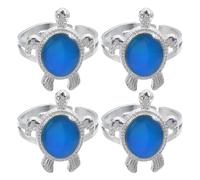 GLEAVI Bague D'humeur Tortue Thermochromique en Alliage Change Couleur, Lot de 4 Pièces Unisexe, Bague Température Garçon et Filles et Adulte, Bijou Original pour Émotions et Quotidien