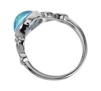 GLEAVI Bague en Métal Blanc Bleu Océan Taille 6 US Anneau pour Femme Bijou Décoratif pour Mariage et Usage Quotidien