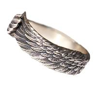 GLEAVI Bague ouverte pour couples en métal argenté style plume, taille unique ajustable, bagues esthétiques unisexes pour mariage, fête et cadeaux romantiques