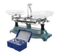 GLEAVI Balance Mécanique à Double Plateau 500 G Kit de Poids et Pince pour Laboratoire Éducatif Plateau Stable Vert