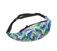 GLEAVI Banane de Sport Imprimée Feuilles, Paquet Taille Bandoulière | Polyester, Design Coloré Numérique, Format Portable, Porté Croisé, Usage Promenade Chien et Bureau