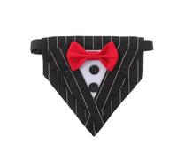 GLEAVI Bandana Triangulaire pour Chien S à Rayures Rouges Nœud, Collier Bandana Ajustable pour Petits Chiens, Écharpe Légère et Douce pour Animaux, Accessoire Mode et Protection au