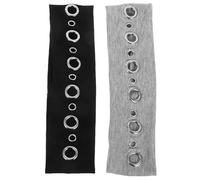 GLEAVI Bandeaux Élastiques à Œillets Creux Punk, Style Rocker Grunge, Tissu Extensible Respirant, Lot de 2, pour Femmes et Festivals de Musique, Large Bord Ajustable