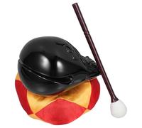 GLEAVI Bloc de Temple Bouddhiste Muyu 4 Pouces en Acrylique Coussin et Maillet Imitation Bois Sculpté pour Lecture de Sutras et Outil Religieux Décoratif pour Usage Domestique