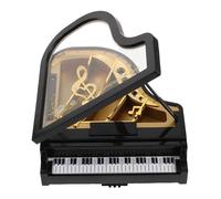 GLEAVI Boîte à Musique Rétro de Piano Noir, Sons Authentiques, Mécanisme à Manivelle, Construction Artisanale en Plastique et Métal, Présent de Saint-Valentin pour Elle, Bureau et Maison