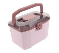 GLEAVI Boîte à Remède Portable Multifonctions, Petite Taille, Plastique Solide, avec Poignée De Transport, pour Maison Et Voyages, Rangement Compartimenté, Boîte Médicale Compacte Rose