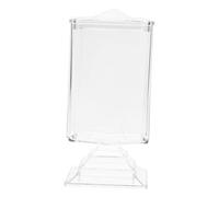 GLEAVI Boîte de Rangement Transparente pour Coton Double Compartiment pour Démaquillant Accessoires de Beauté