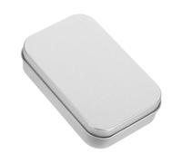 GLEAVI Boîte Rectangulaire avec Couvercle Petite Boîte de Rangement Étain pour Bonbons Accessoires Bricolage Argentée Portable