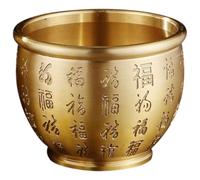 GLEAVI Bol Décoratif en Laiton 9 Cm Moyen Bol à Trésors Chinois Traditionnel pour Décoration de Table Bureau Maison Accessoire Décoratif Vintage et Artisanal