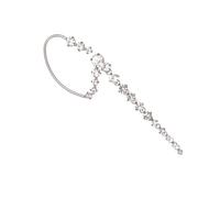 GLEAVI Boucle D'oreille sans Perçage en Alliage Orné de Cristaux Argenté, Manchette D'oreille Femme, Clip Oreille Droite, Bijou Mode Polyvalent pour Tenue Quotidienne, Taille Unique